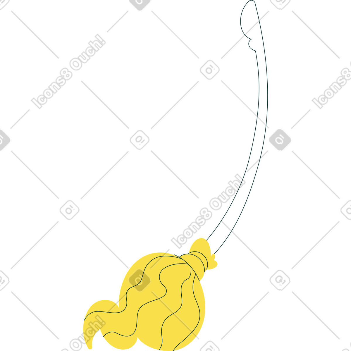 Hexenbesen-Illustration im Florid-Stil als Download in PNG, SVG