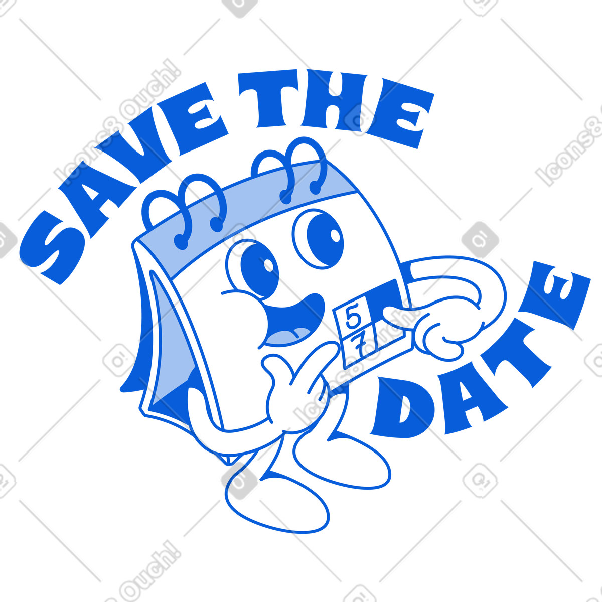 Ilustração de Letras salvar a data com texto de calendário em PNG e SVG
