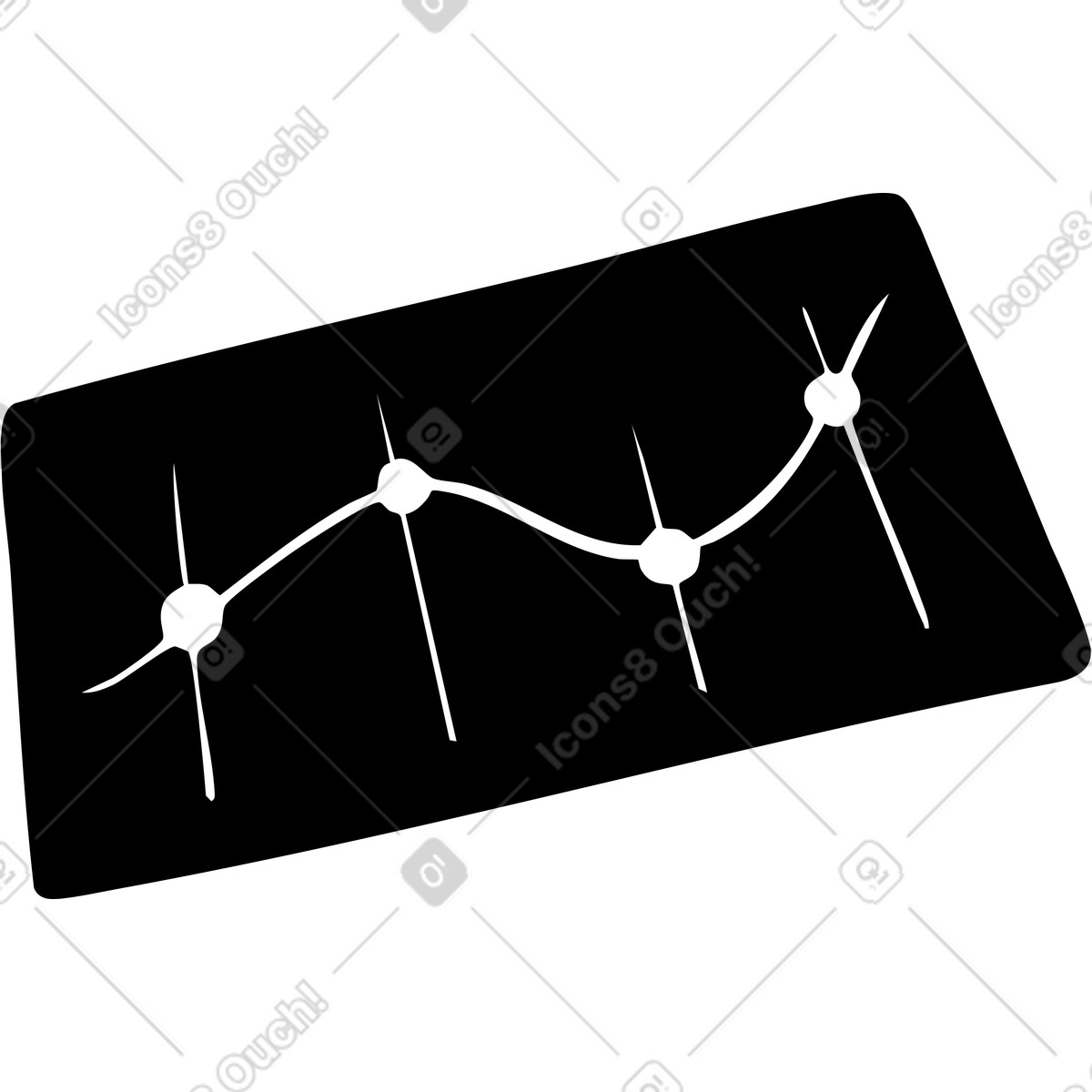 Tablet with graph illustration in PNG, SVG