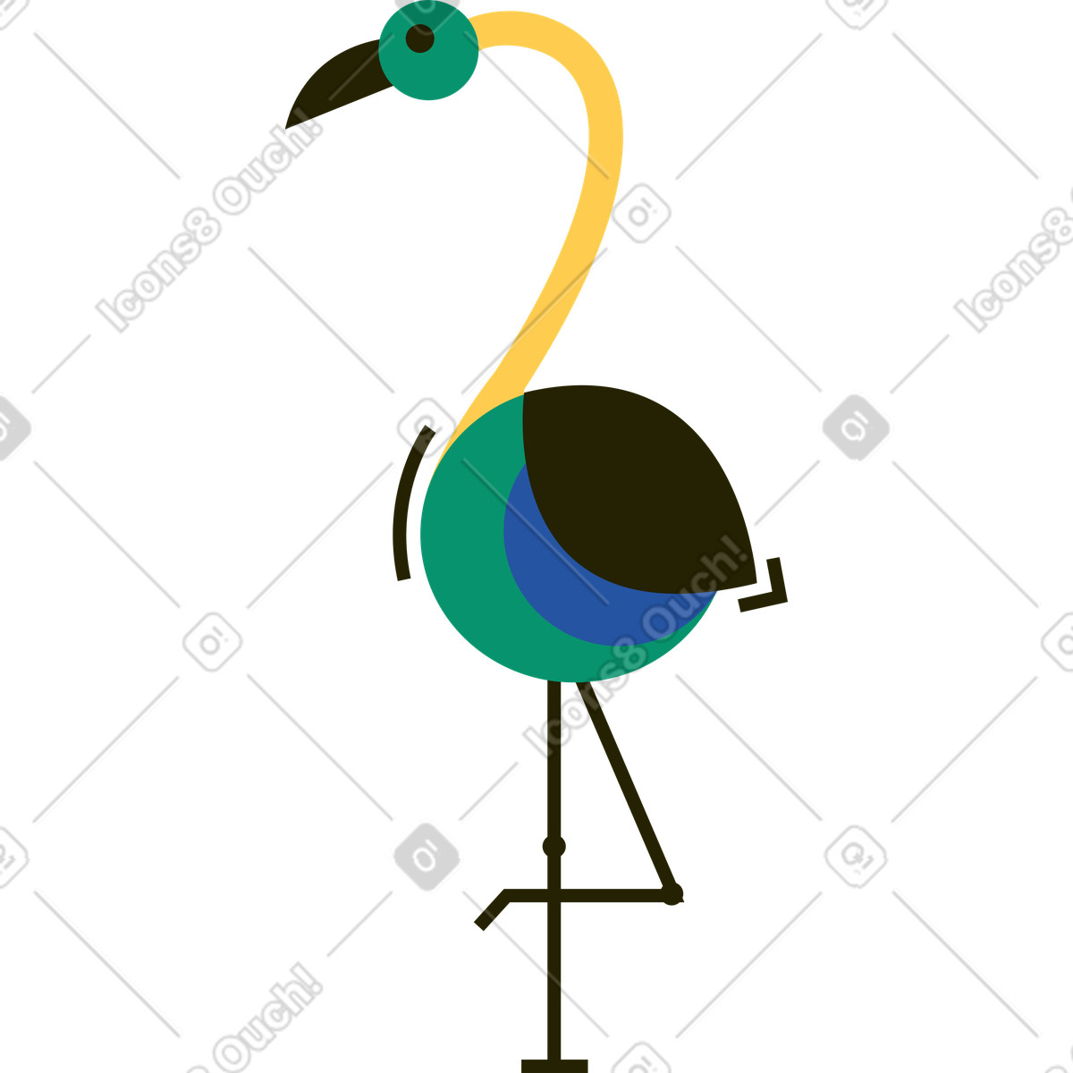 Ilustração de Flamingo em no estilo Spot para baixar em PNG, SVG