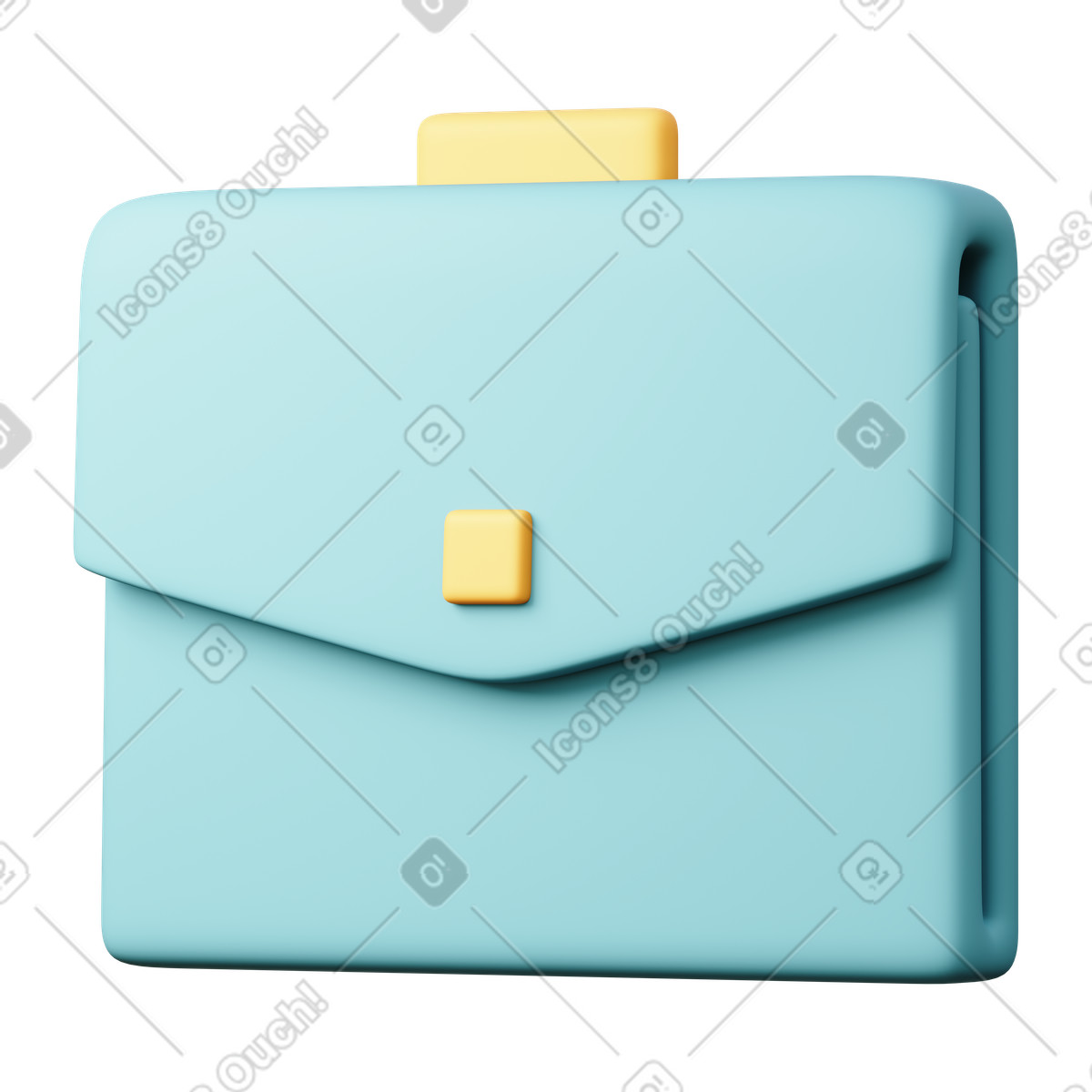 Briefcase illustration in 3D Sugary style download in PNG, SVG