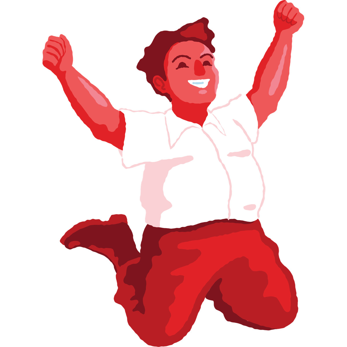 Chubby boy jumping illustration in Cherry style download in PNG, SVG