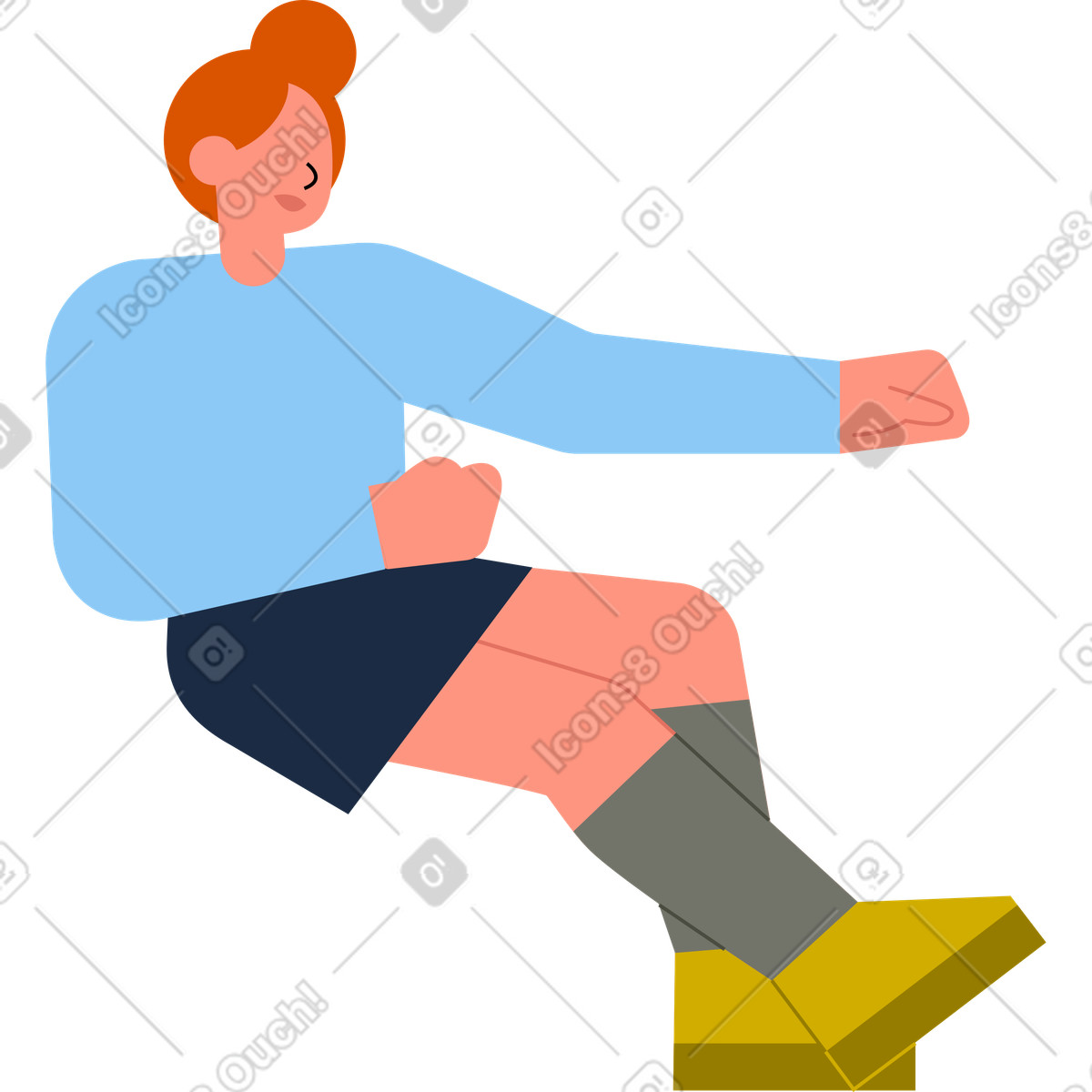 Frau sitzt-Illustration im Vector-Stil als Download in PNG, SVG
