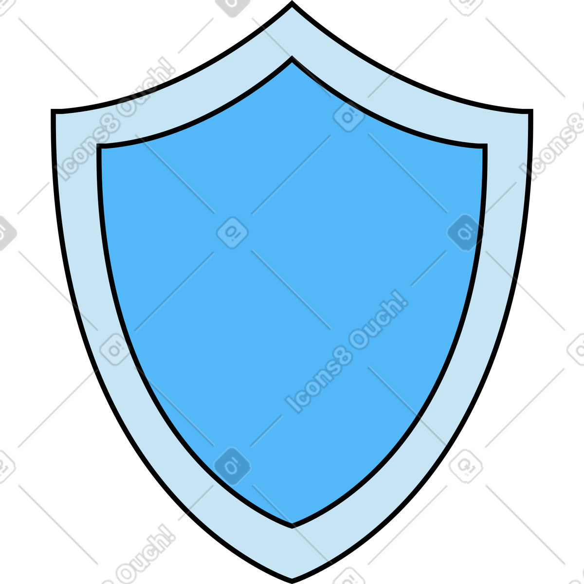 Shield icon illustration in Kindy style download in PNG, SVG