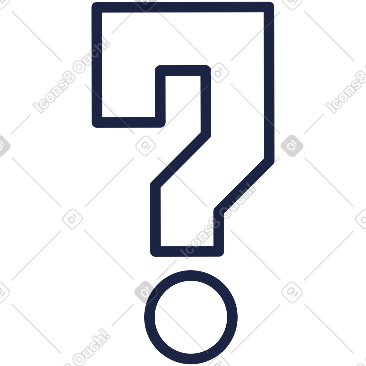 Punto interrogativo illustrazione in stile Urban Line scarica in PNG, SVG