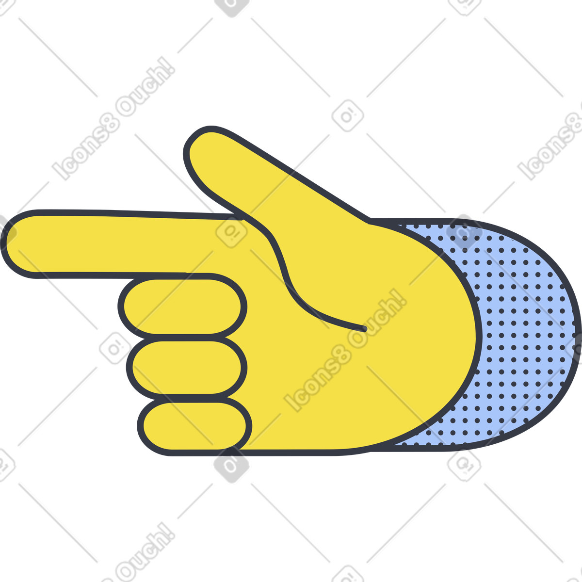 Indice di rovescio rivolto a sinistra illustrazione in stile Abstract scarica in PNG, SVG