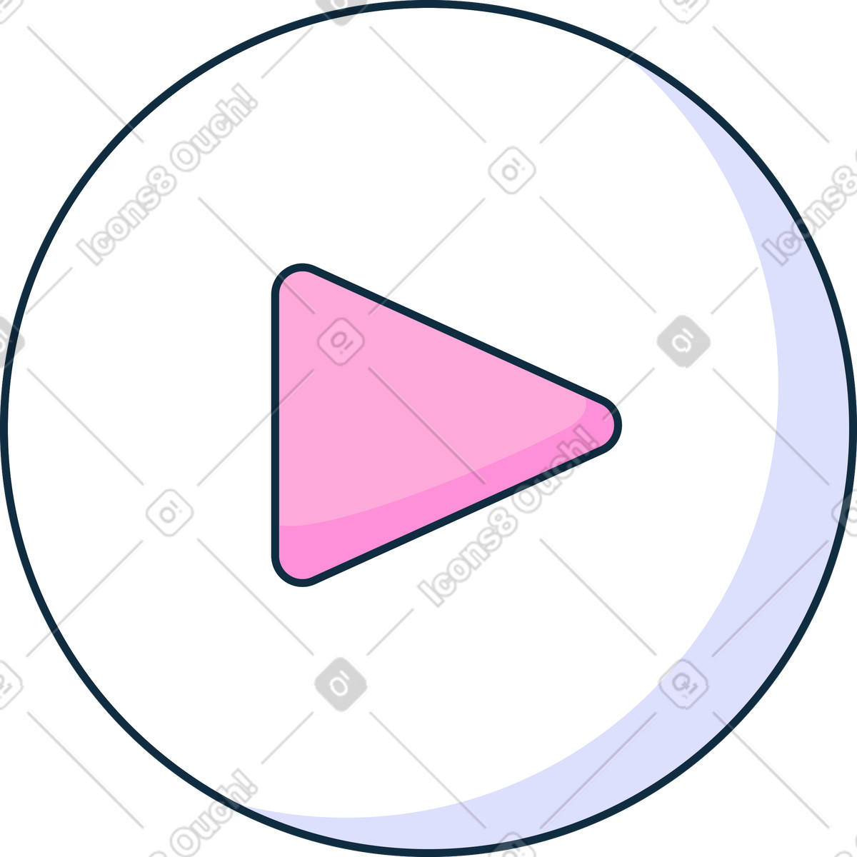 Ilustración Botón de play en estilo Bubble gum a descargar en PNG y SVG
