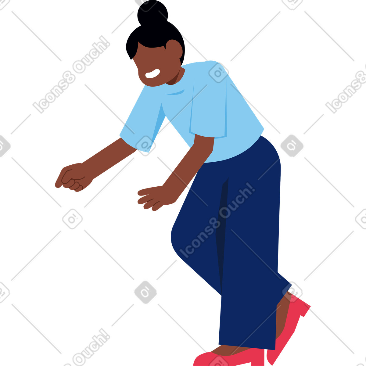 Catchy スタイルの 何かを書いている若い女性 のイラストをPNG、SVG形式でダウンロード