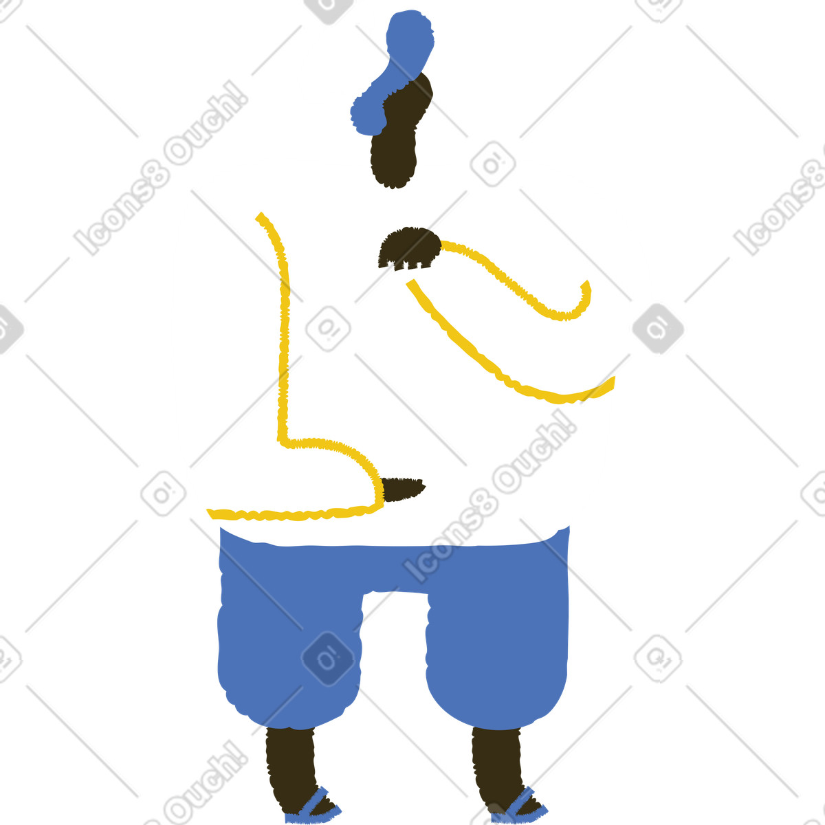 Illustration Man in white chef hat dans le style Bermuda à télécharger aux formats PNG, SVG