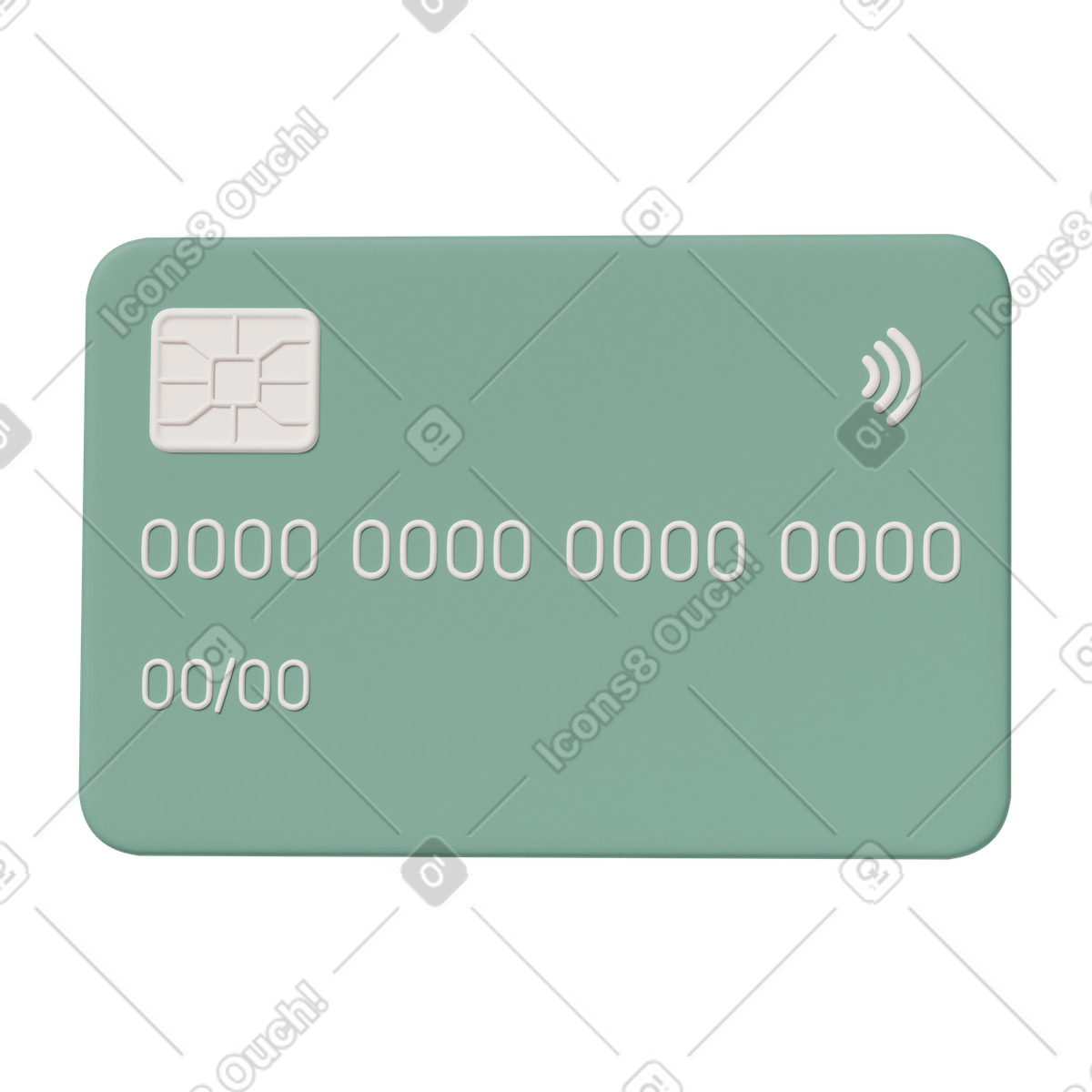 Green credit card illustration in 3D Casual life style download in PNG, SVG