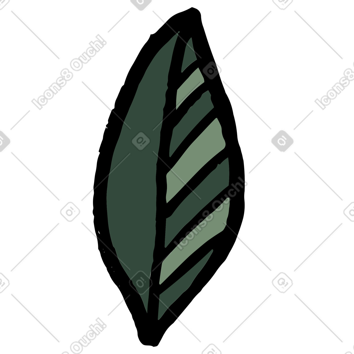 Scandi 스타일의 잎 일러스트레이션 PNG, SVG 다운로드
