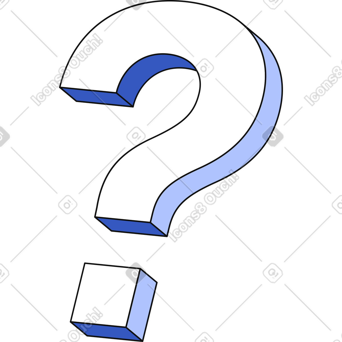 Question mark illustration in Techny style download in PNG, SVG