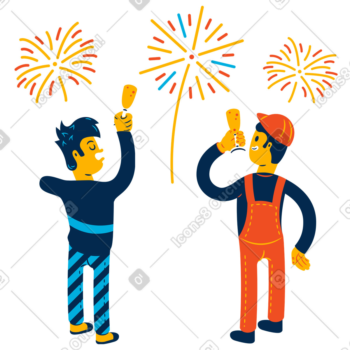 Ilustração de Fogos artifício ano novo em no estilo Flame para baixar em PNG, SVG