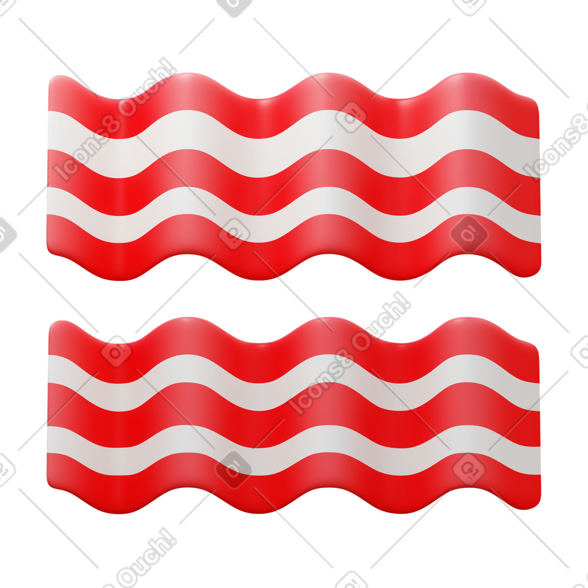 Bacon illustration in 3D Fluency style download in PNG, SVG