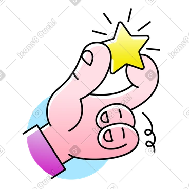 작은 별을 들고 있는 손 PNG, SVG