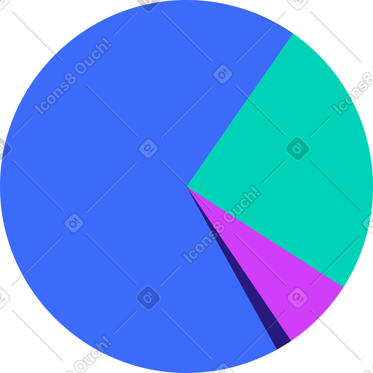 Business analytics pie chart for statistical reports illustration in Basic style download in PNG, SVG