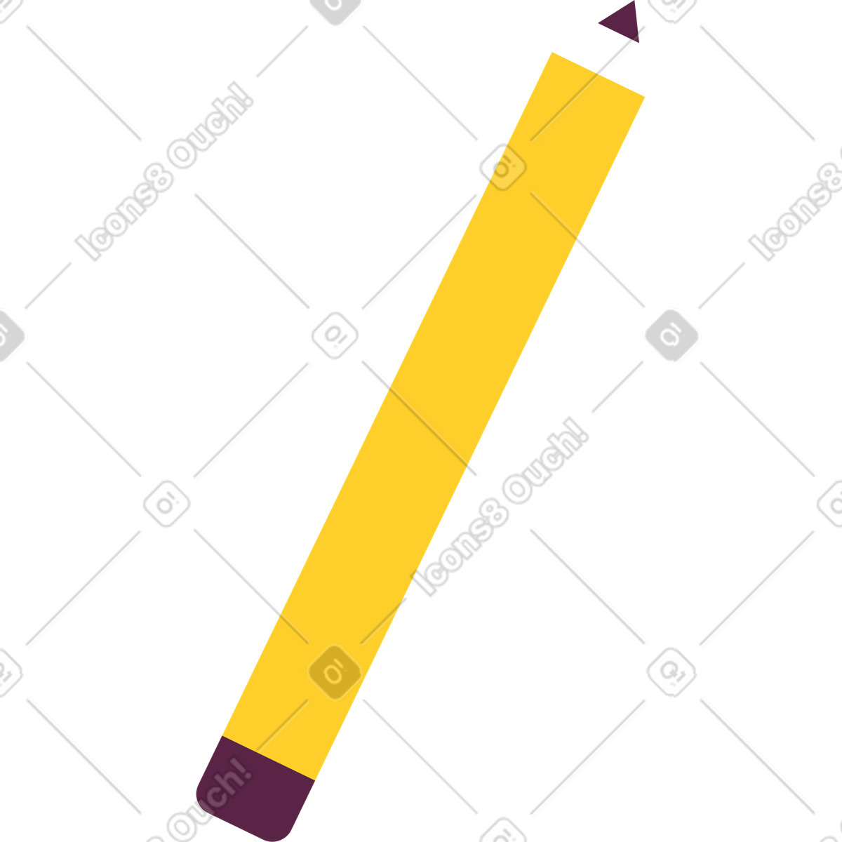Ilustração de Lápis amarelo em no estilo Sammy para baixar em PNG, SVG