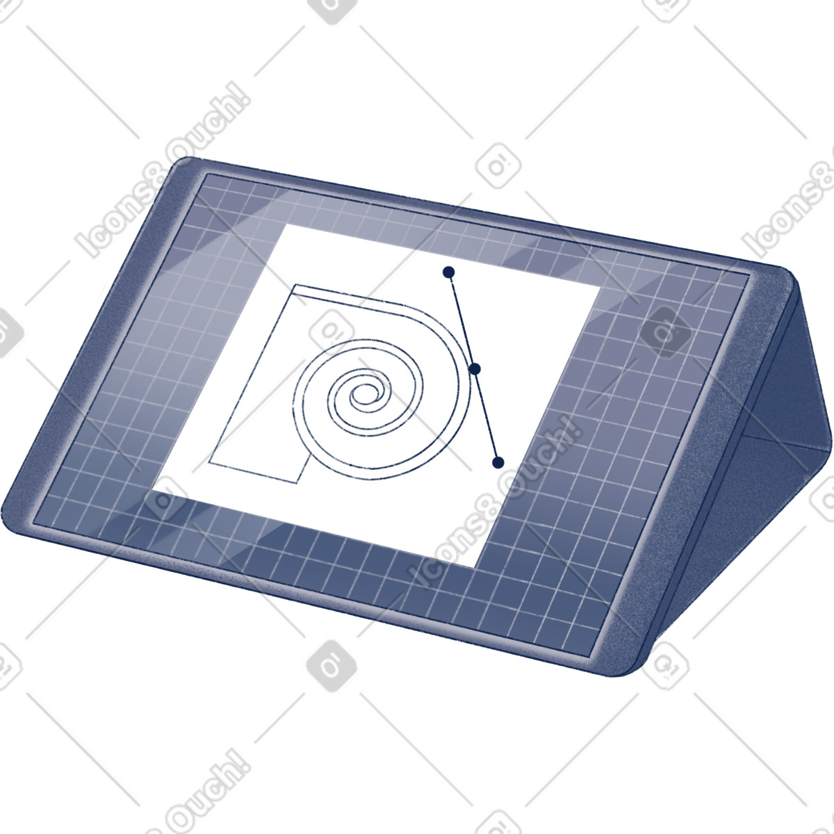 Ilustración Drawing tablet with logo en estilo Haze a descargar en PNG y SVG