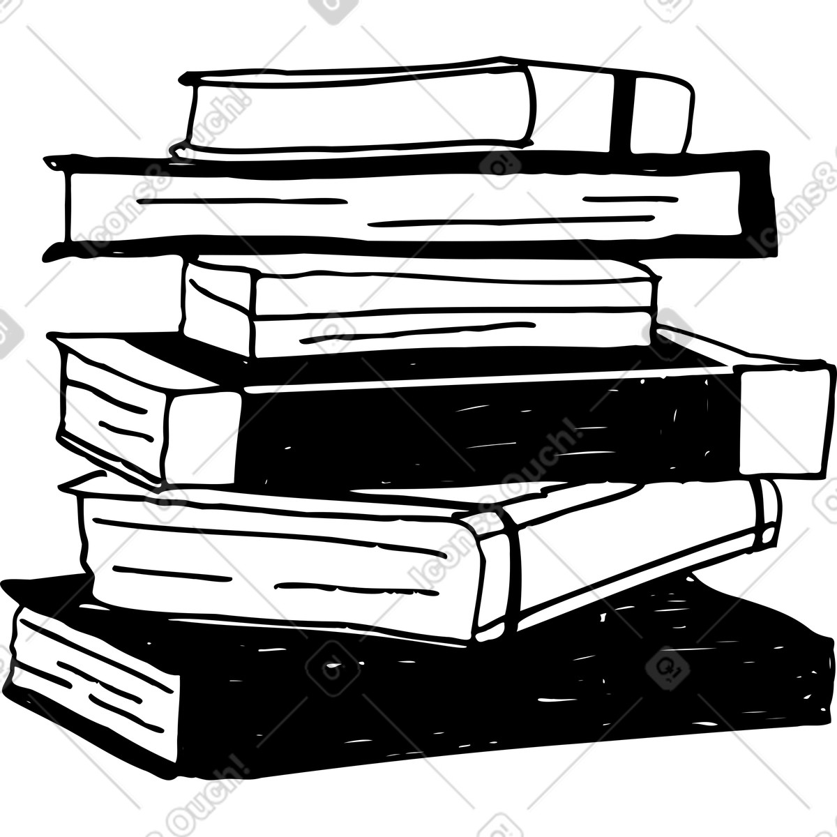 Ilustração de Pilha livros em no estilo Marks para baixar em PNG, SVG