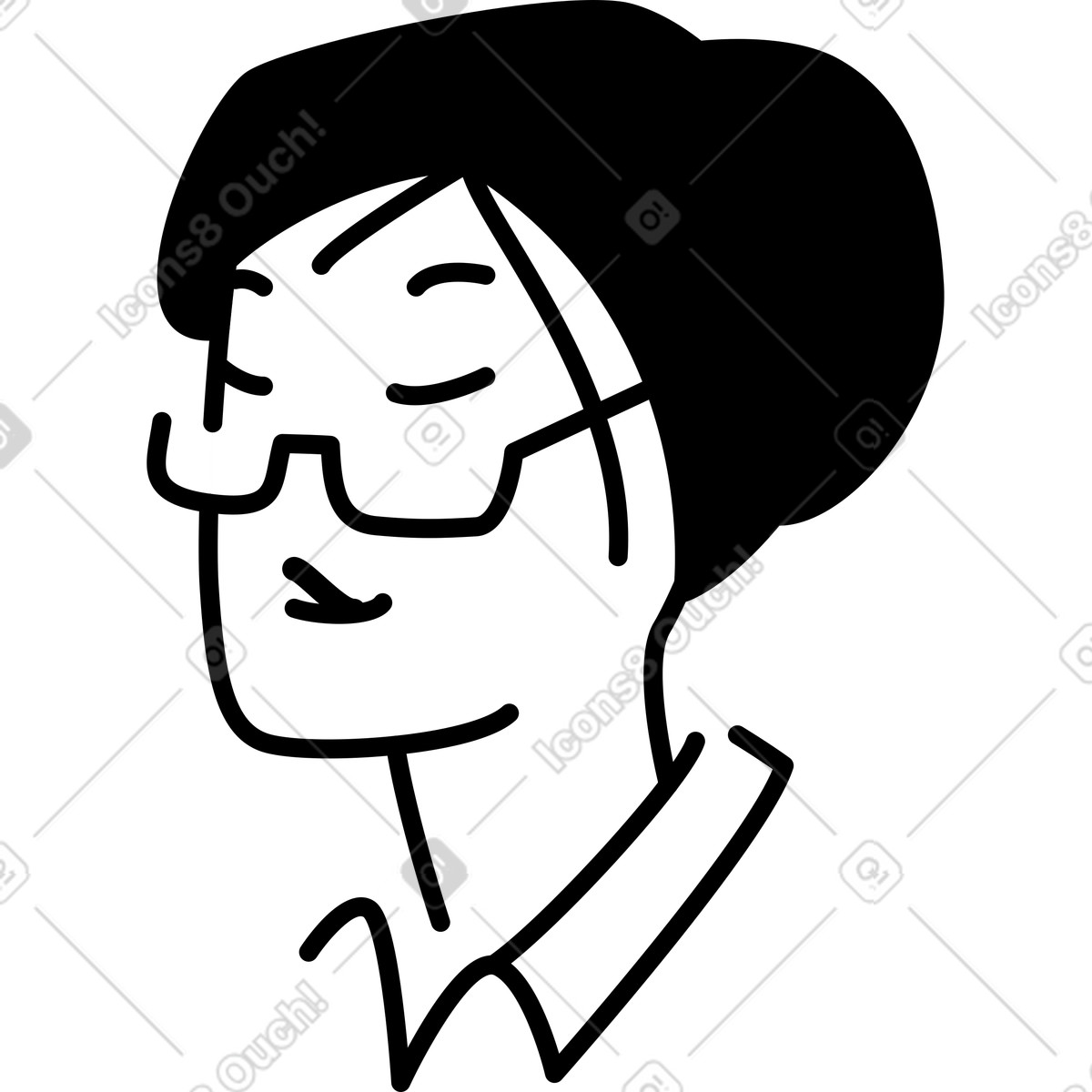 Kopf einer frau mit brille-Illustration im Weekday-Stil als Download in PNG, SVG