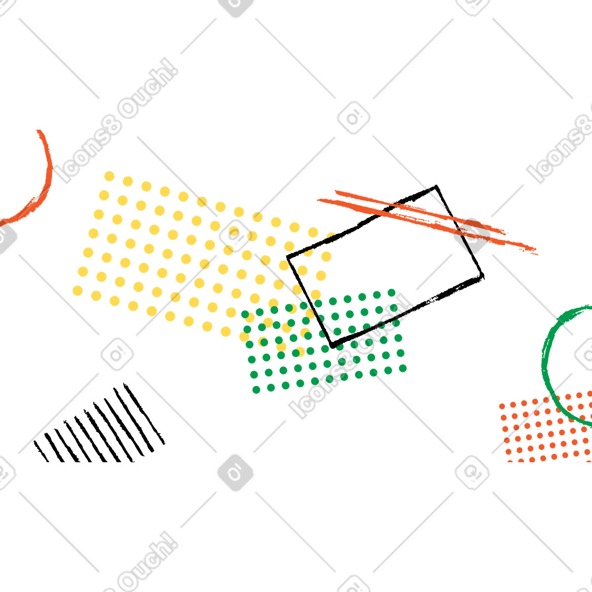 Geometrical figures for abstract background illustration in PNG, SVG