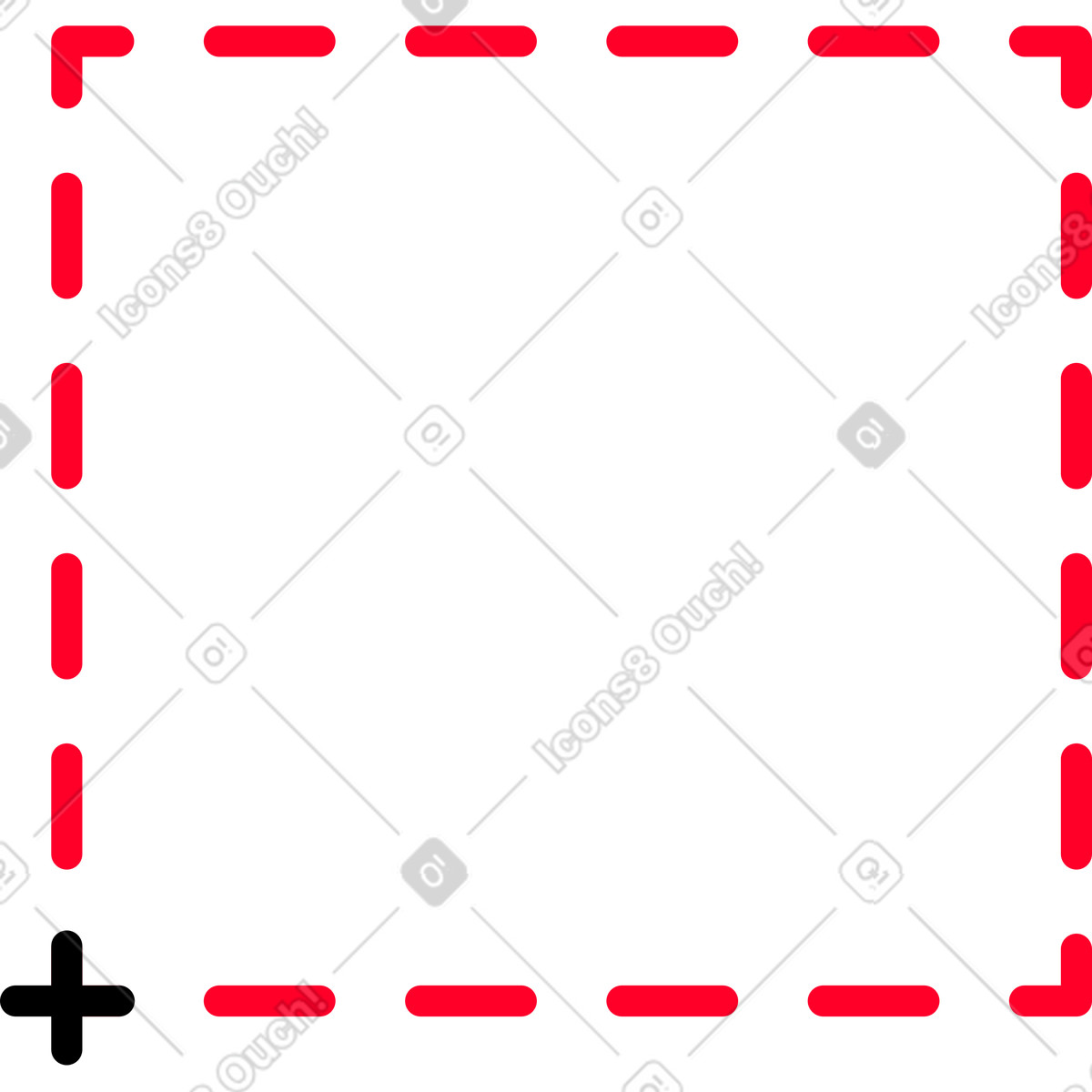 Linea rossa tratteggiata illustrazione in stile Transistor scarica in PNG, SVG