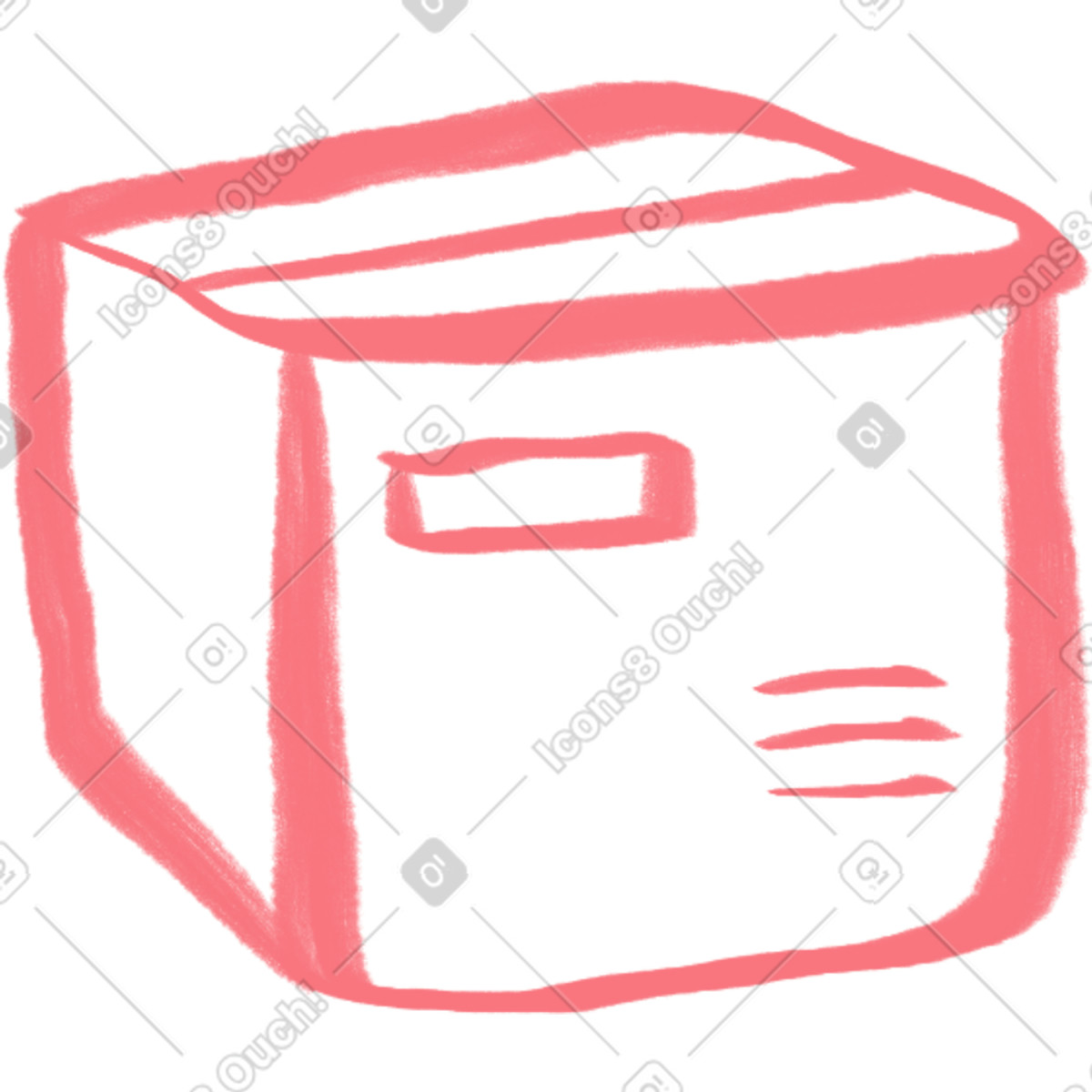 Pink box with adress illustration in Company style download in PNG, SVG