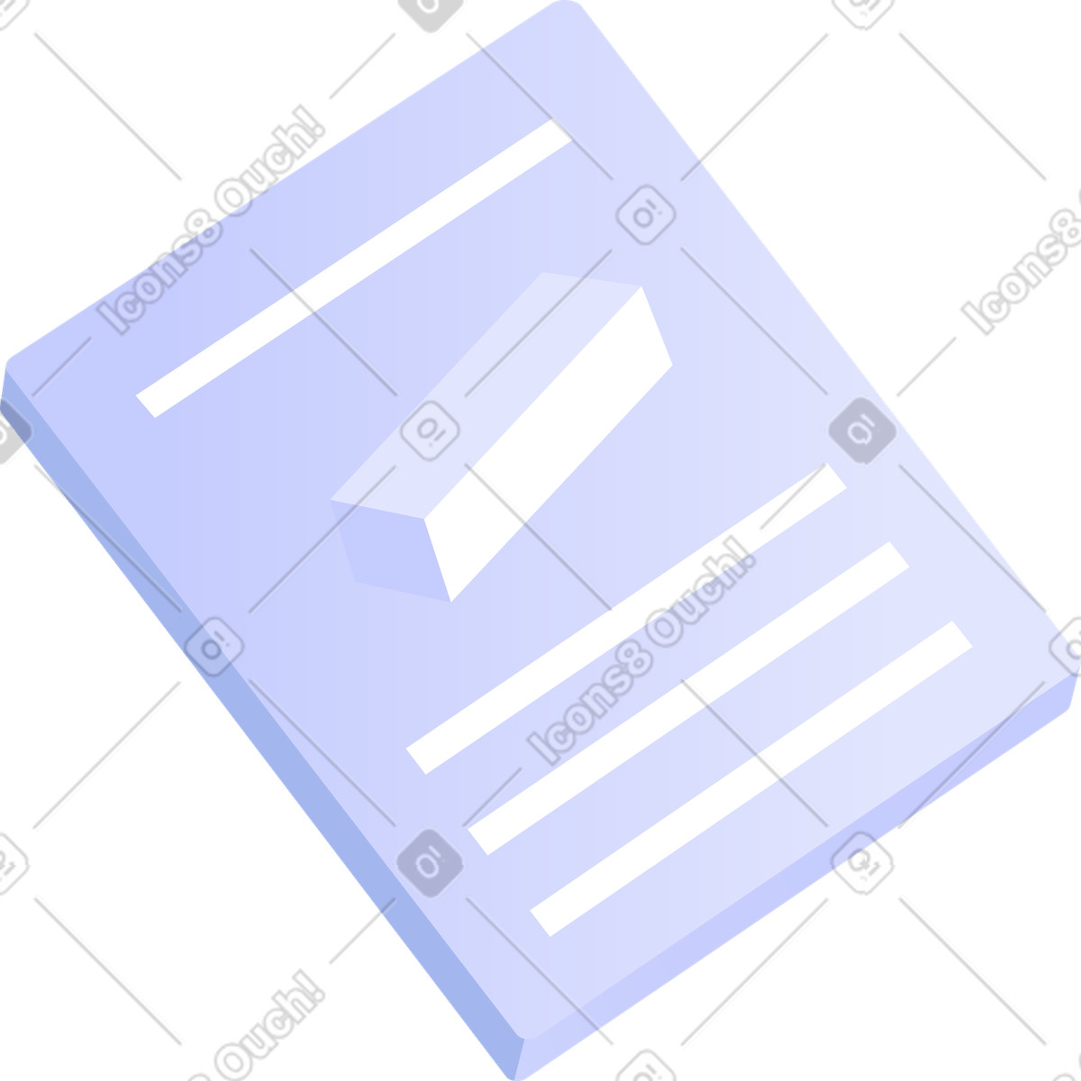 Document icon representing digital file storage and project documentation illustrazione in stile Quantum scarica in PNG, SVG