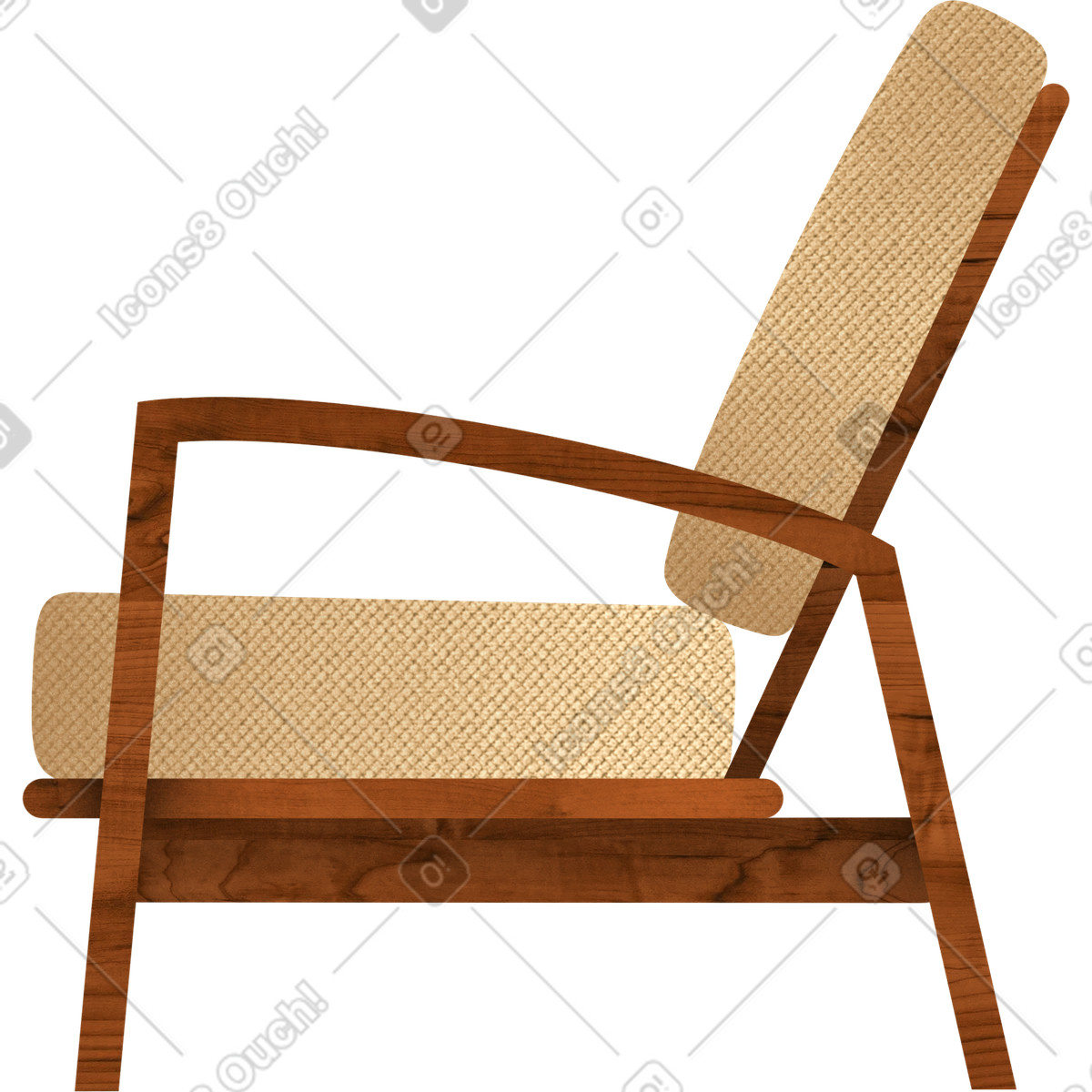 Armchair illustration in Patchwork style download in PNG, SVG
