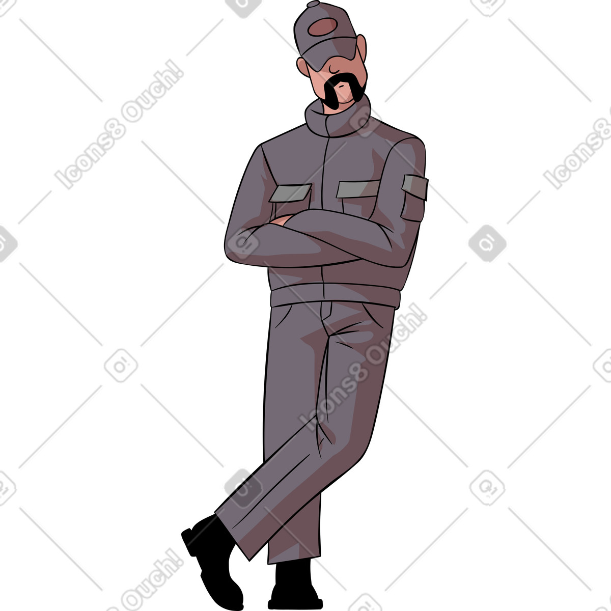 Worker illustration in Eastwood style download in PNG, SVG