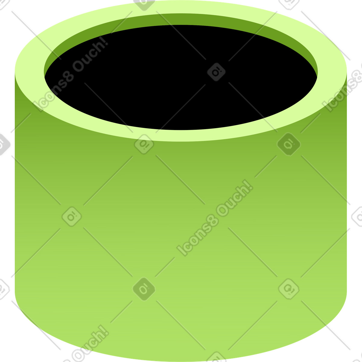 Ilustración Cilindro hueco en estilo Levels a descargar en PNG y SVG