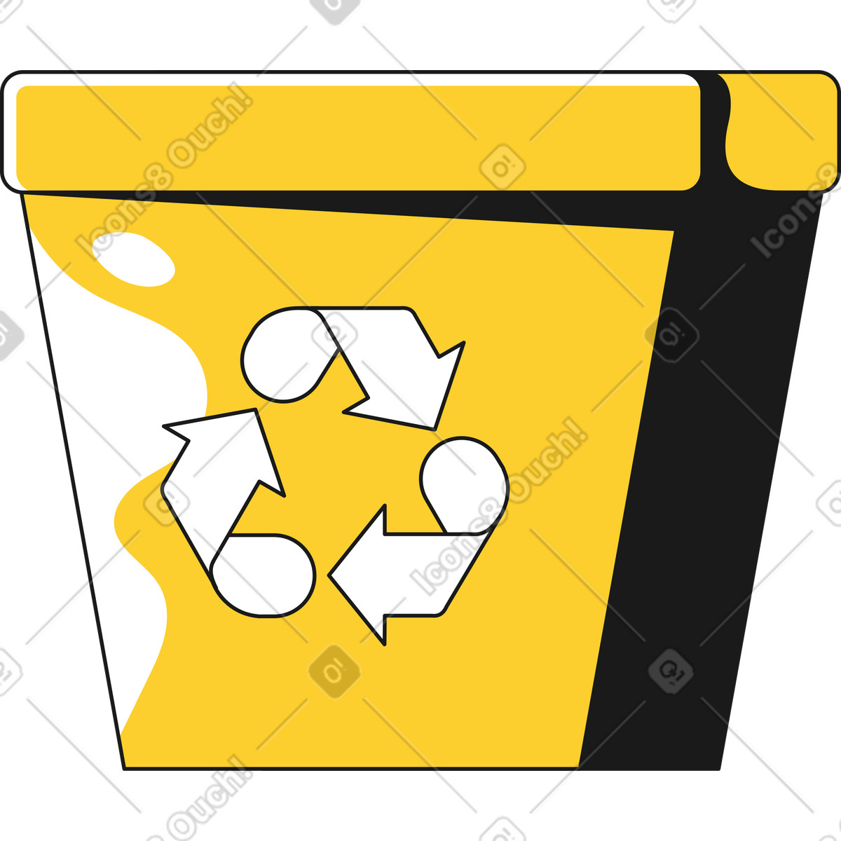 Müllrecycling-container-Illustration im Taxi-Stil als Download in PNG, SVG