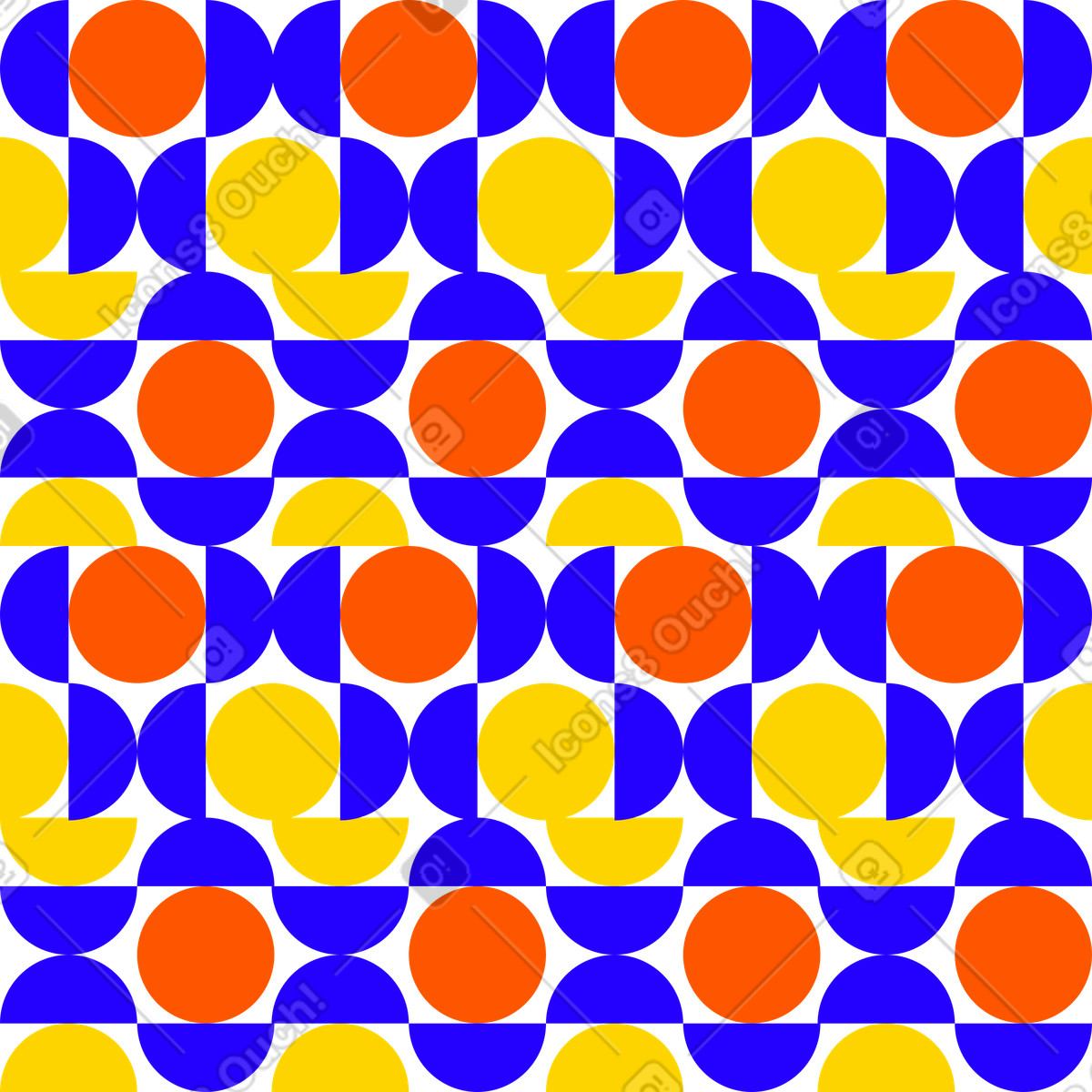 Framework スタイルの Geometric circle and semicircle composition, Retro decorative background のイラストをPNG、SVG形式でダウンロード