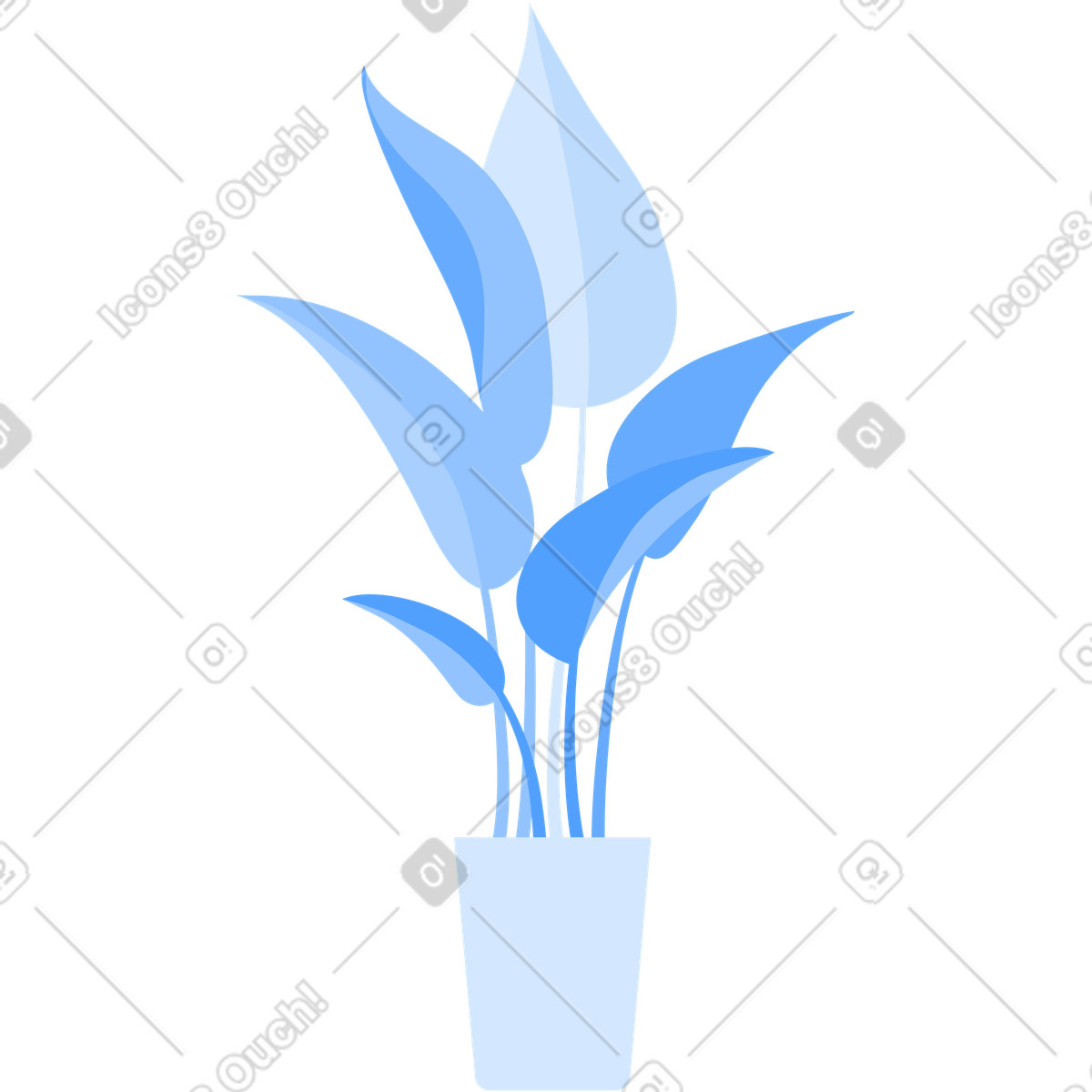 Urban スタイルの 大きな植物熱帯の葉 のイラストをPNG、SVG形式でダウンロード