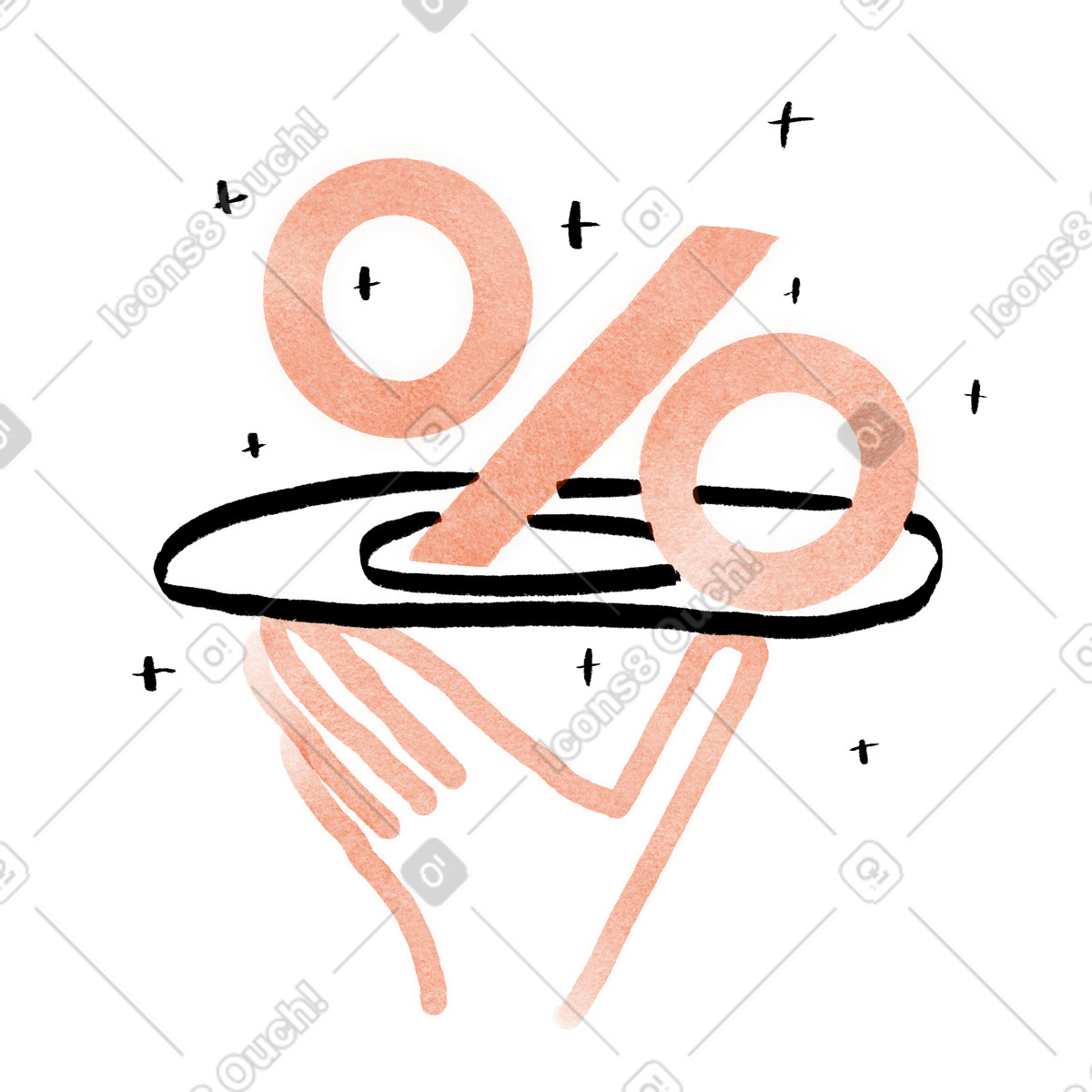 Ilustración animada Signo de porcentaje en un plato, oferta black friday y buen trato. estilo Hand-drawn animation a descargar GIF, Lottie (JSON), AE
