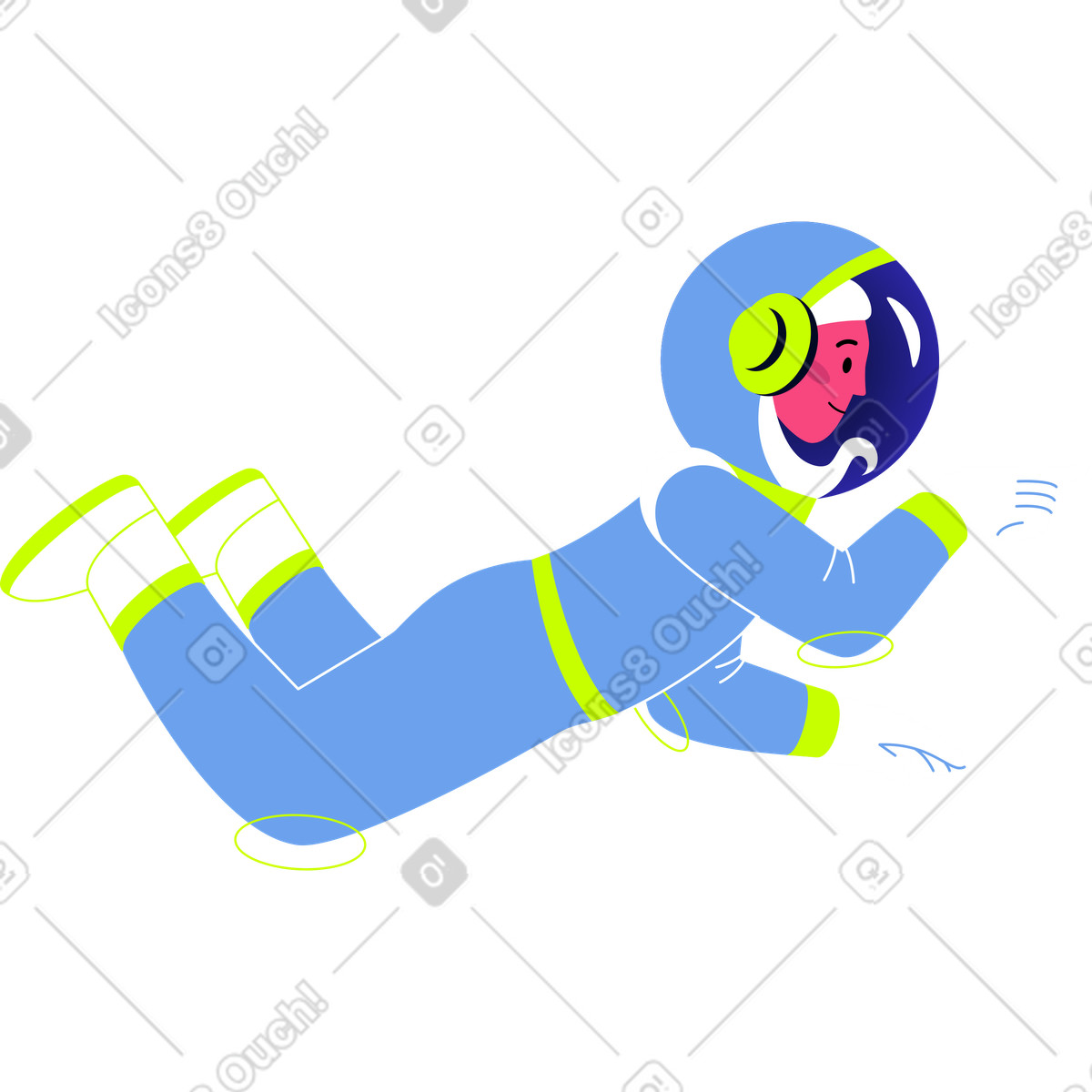 Donna astronauta in un casco illustrazione stile Space scarica PNG, SVG