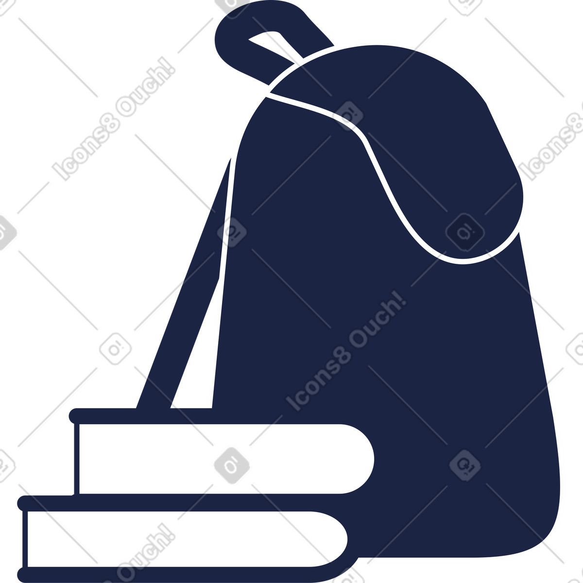 下载 Urban Line 风格的 学生背包和两本书 插画，支持 PNG、SVG 格式