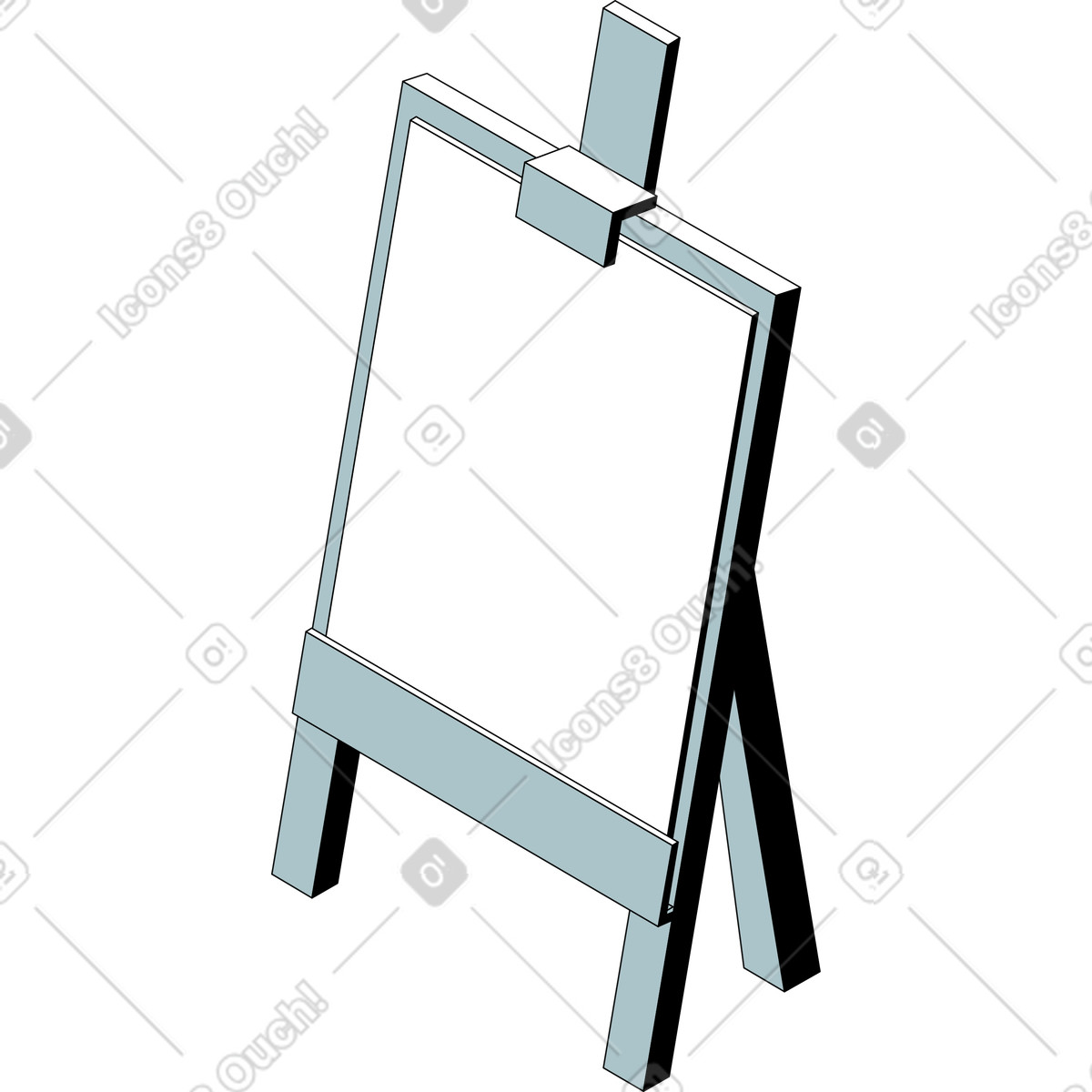 Isometric スタイルの イーゼル のイラストをPNG、SVG形式でダウンロード