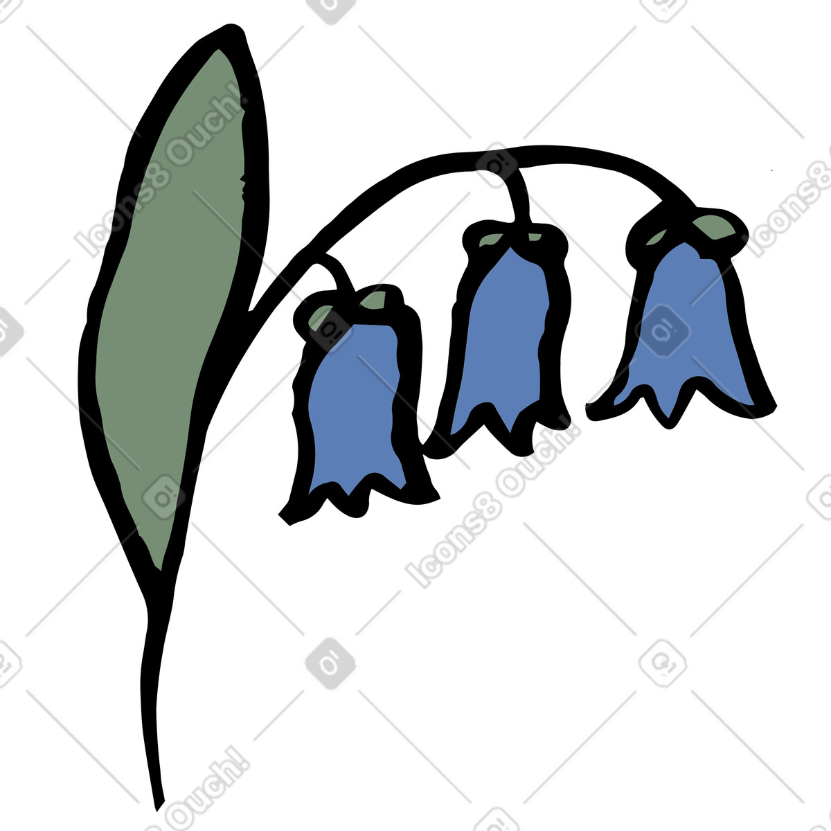 Ilustración Lilas del valle en estilo Scandi a descargar en PNG y SVG