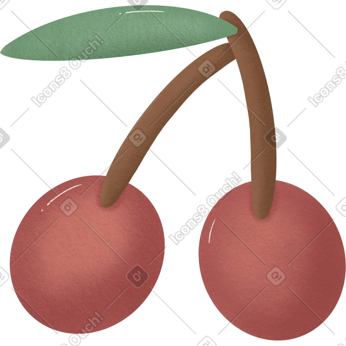 Cherry illustration in Woolly style download in PNG, SVG