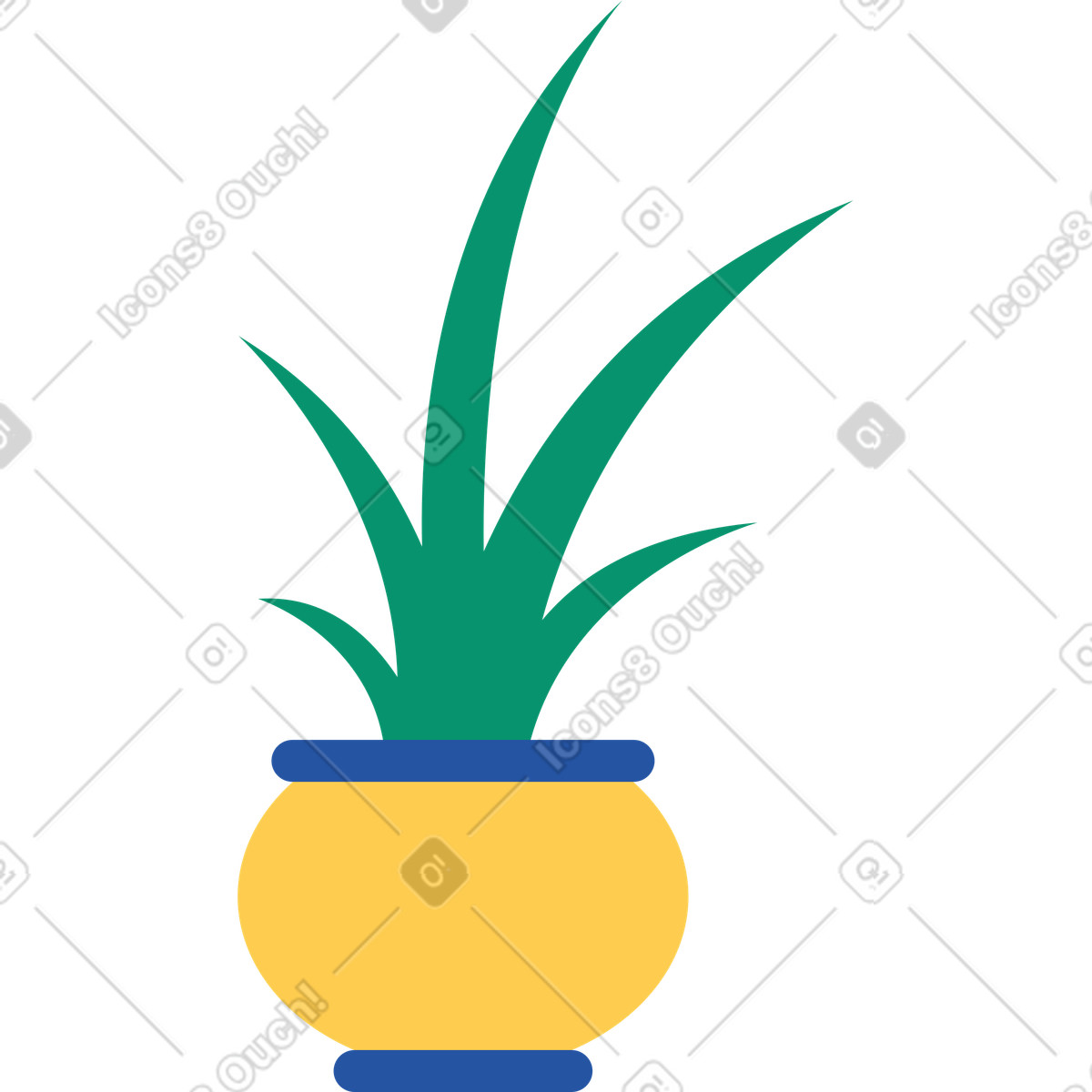 Topfpflanze-Illustration im Spot-Stil als Download in PNG, SVG