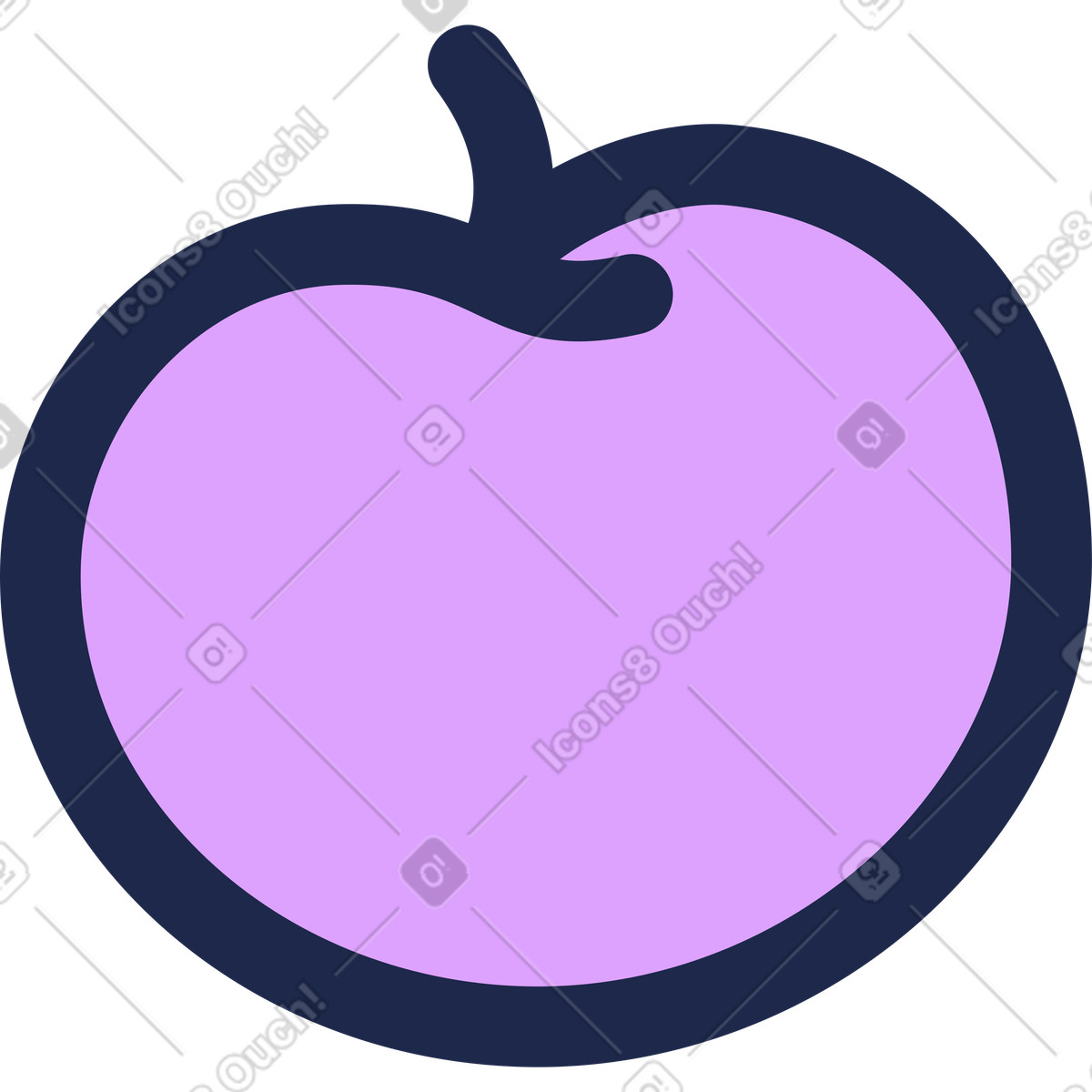 Apple illustration in Outline style download in PNG, SVG