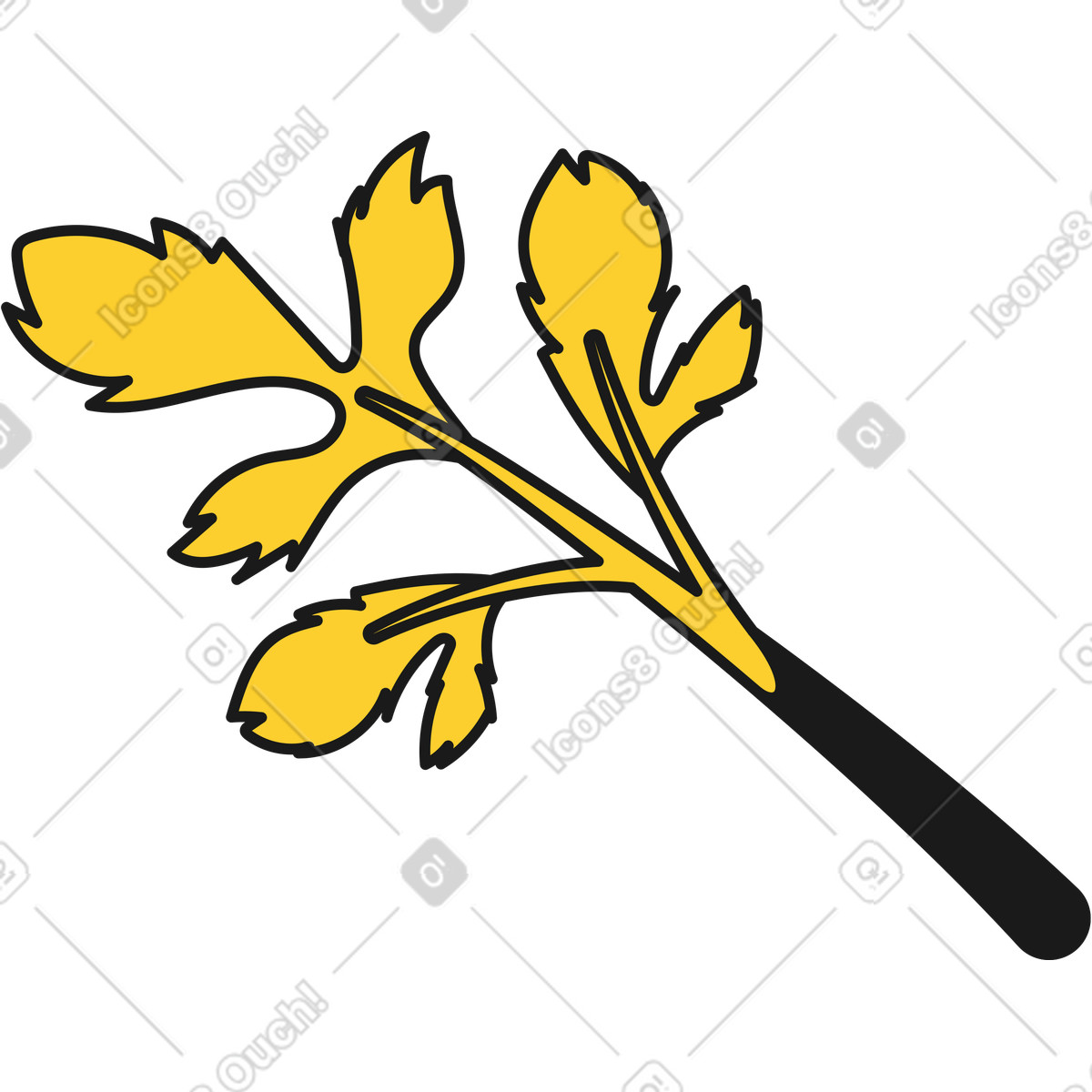 Petersilie-Illustration im Taxi-Stil als Download in PNG, SVG
