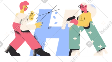 People creating letter together PNG, SVG