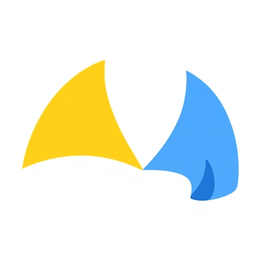 Two mirror images of parabolas, one opening upwards on the left side and the other opening downwards on the right side, are displayed. Both parabolas are colored in bright yellow and bright blue, respectively. They are aligned with their axes of symmetry clearly visible, showcasing the equal distance from the axis to the edges of each parabola. The background is white, allowing the parabolas to stand out sharply. The scene is designed to emphasize the symmetry between the two shapes.