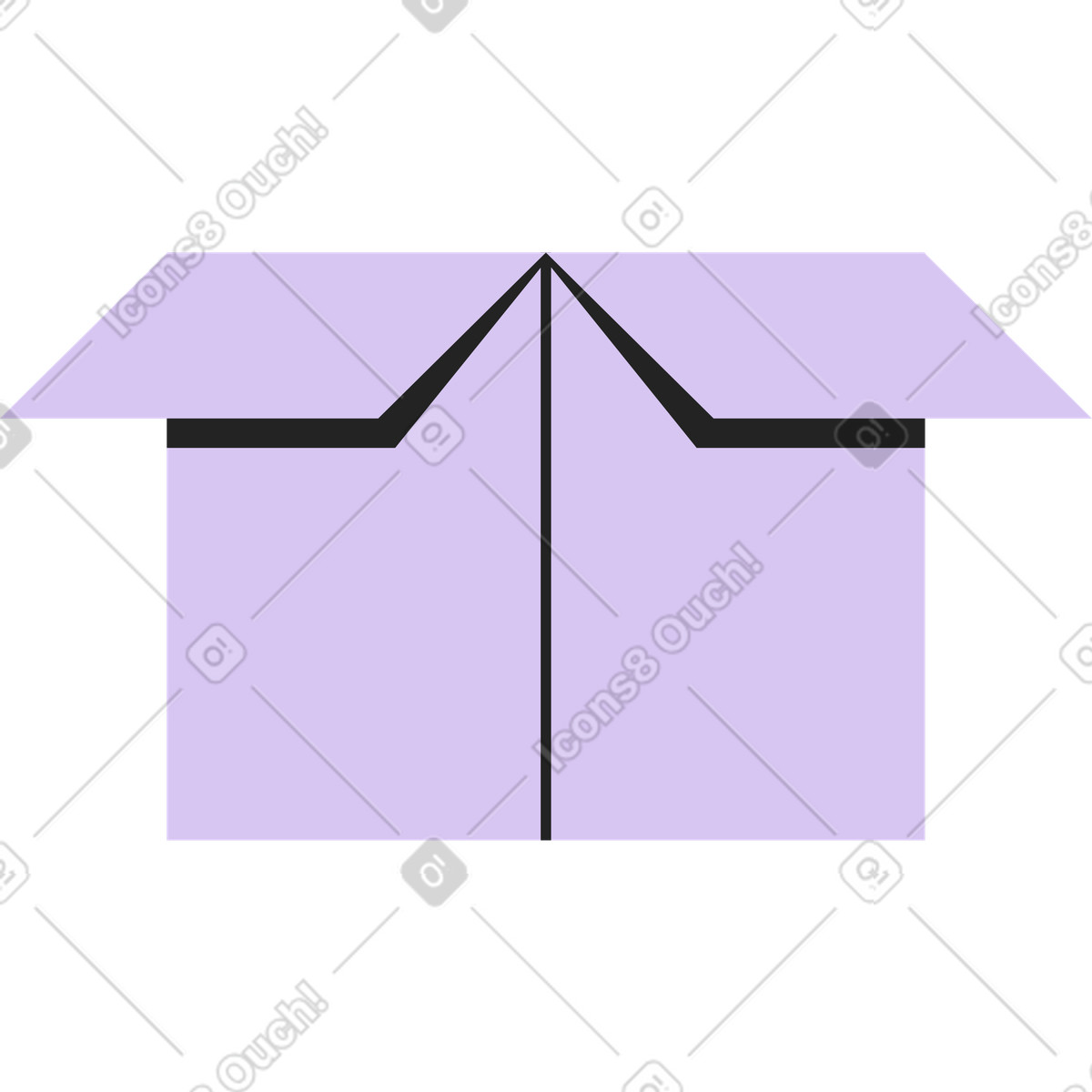 Ilustración Caja de carton abierta en estilo Sammy Line a descargar en PNG y SVG