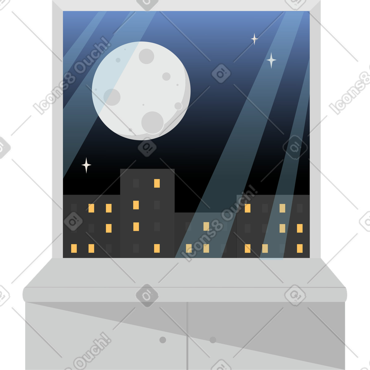 Lagom スタイルの 窓 のイラストをPNG、SVG形式でダウンロード