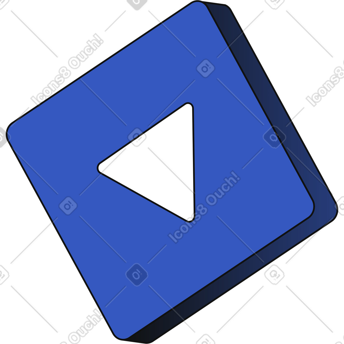 Icona video nel quadrato illustrazione in stile Techny scarica in PNG, SVG