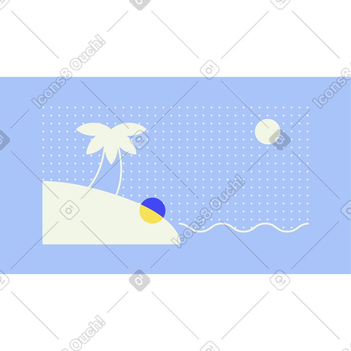Strand-Illustration im Abstract-Stil als Download in PNG, SVG