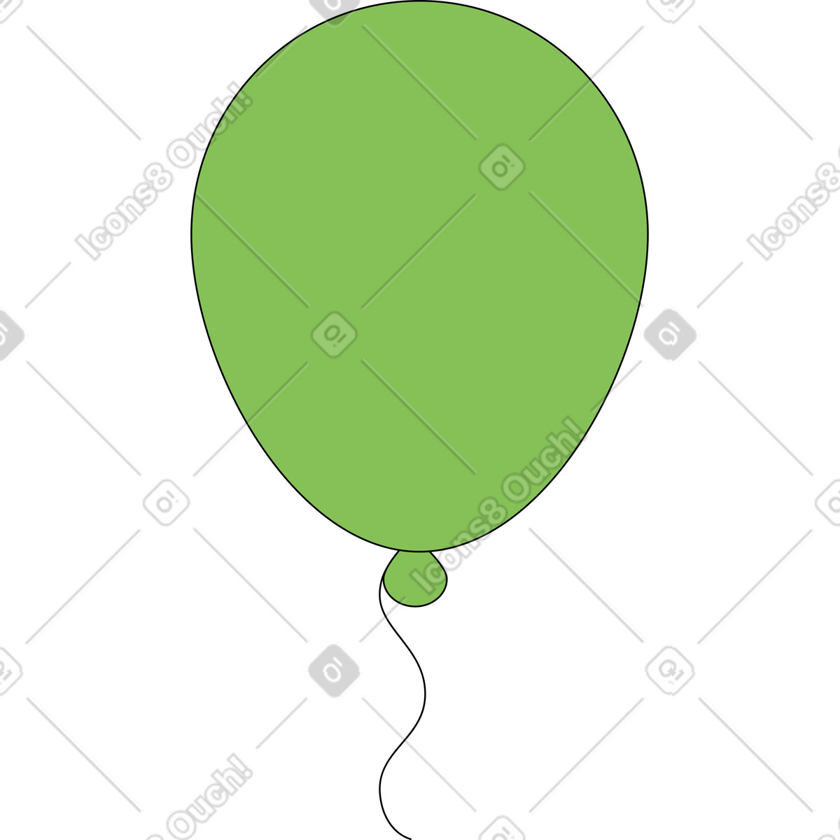 Isometric スタイルの 緑の風船 のイラストをPNG、SVG形式でダウンロード